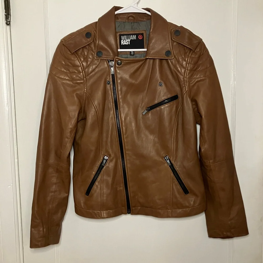 William Rast Tan Leather Jacket for Women - Picture 1 of 5